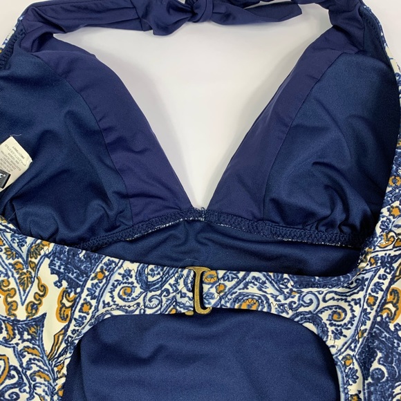 Anne Cole Paisley Halter One Piece Swimsuit Sz 8 - Picture 4 of 7